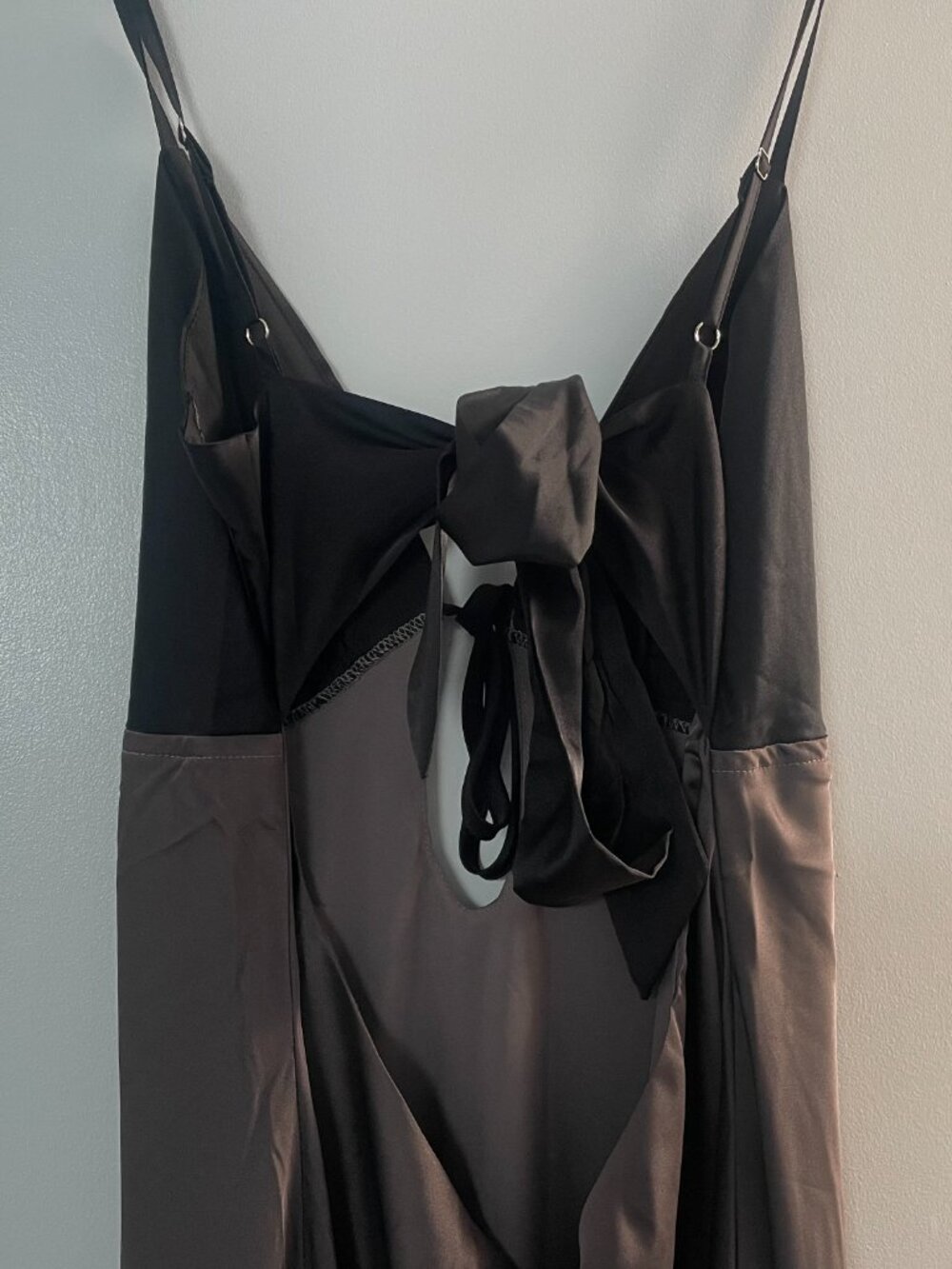 Peppermayo Flora Satin Maxi Dress in Steel Me Away | Size 6 - Picture 5 of 7